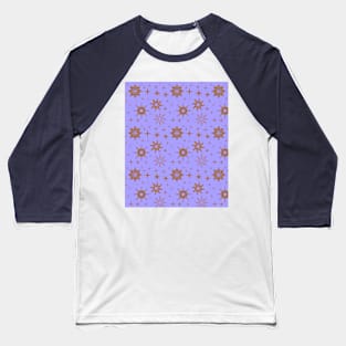 Golden snowflakes on purple winter pattern Baseball T-Shirt